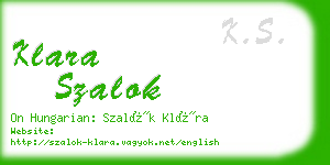 klara szalok business card